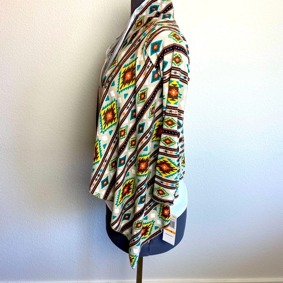 My Michelle" Jr Large Bohemian Beat Open Front Tribal Pattern Cardigan - Picture 2 of 8